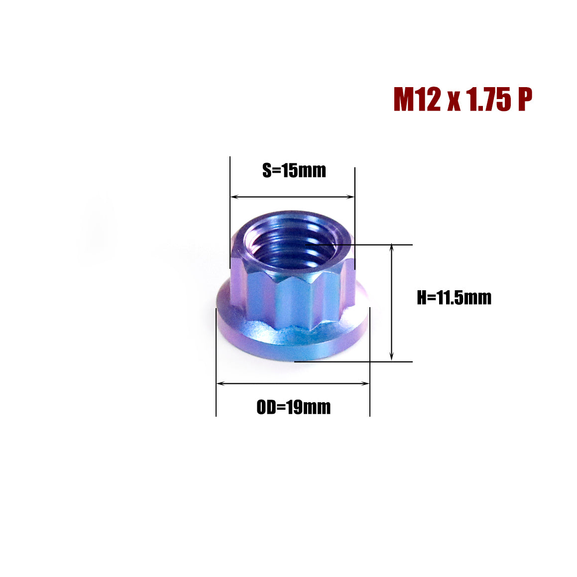 Titanium 12-point Nut M8/M10
