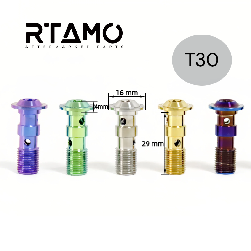 Titanium Banjo Bolt Disc Head Double-hole M10 T30