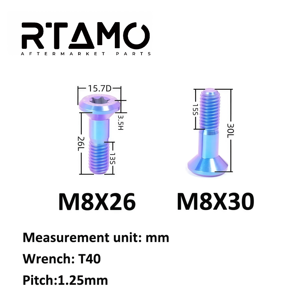 Titanium Countersunk Sprocket Bolt M8X26/30 for KTM