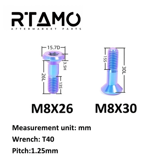 Titanium Countersunk Sprocket Bolt M8X26/30 for KTM