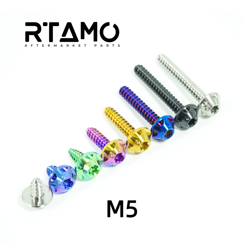Titanium Knurled Self-Tapping Bolt M5
