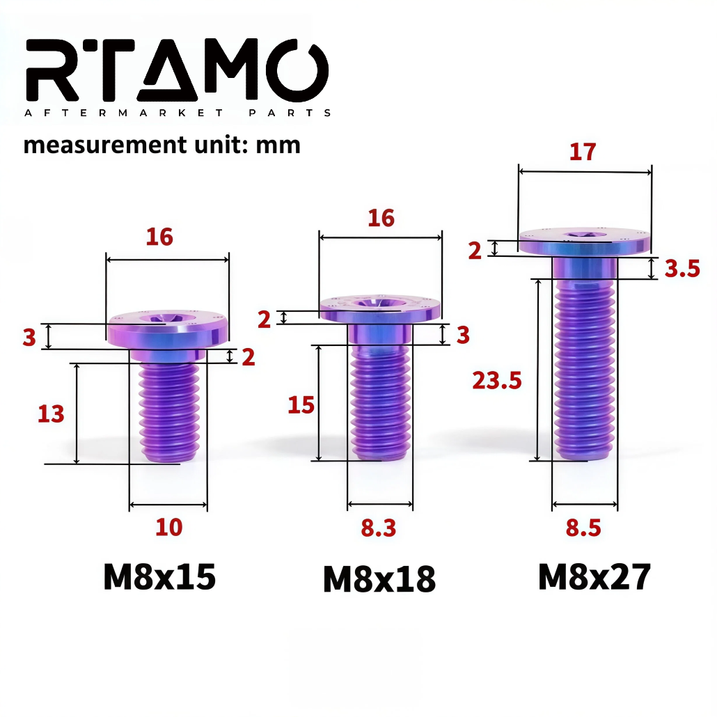 Titanium Torx Socket Step Bolt M8 for BMW