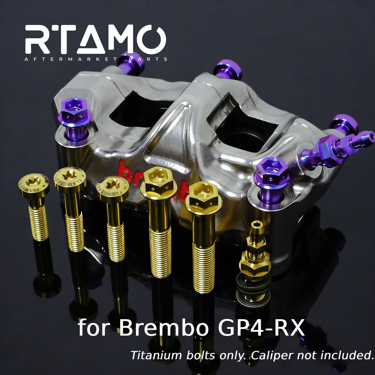 Titanium Caliper Bolt Compatible with Brembo GP4-RX Calipers
