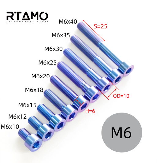 Titanium Bolt M6 Hex Socket Head