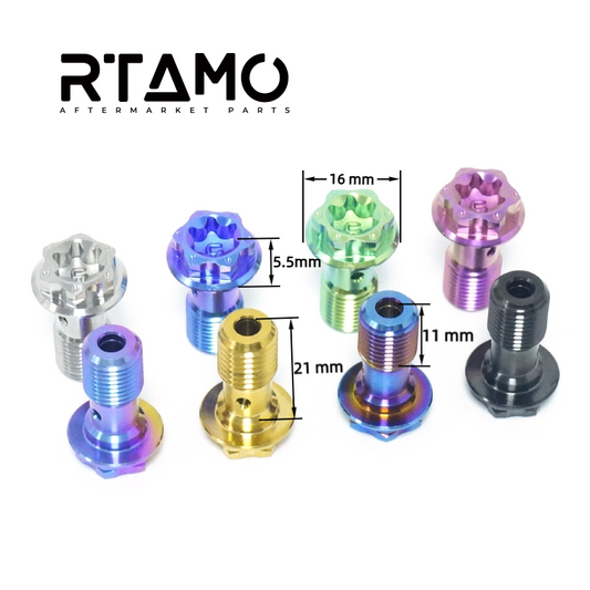 Titanium Banjo Bolt Double-hole M10(OD=16mm)