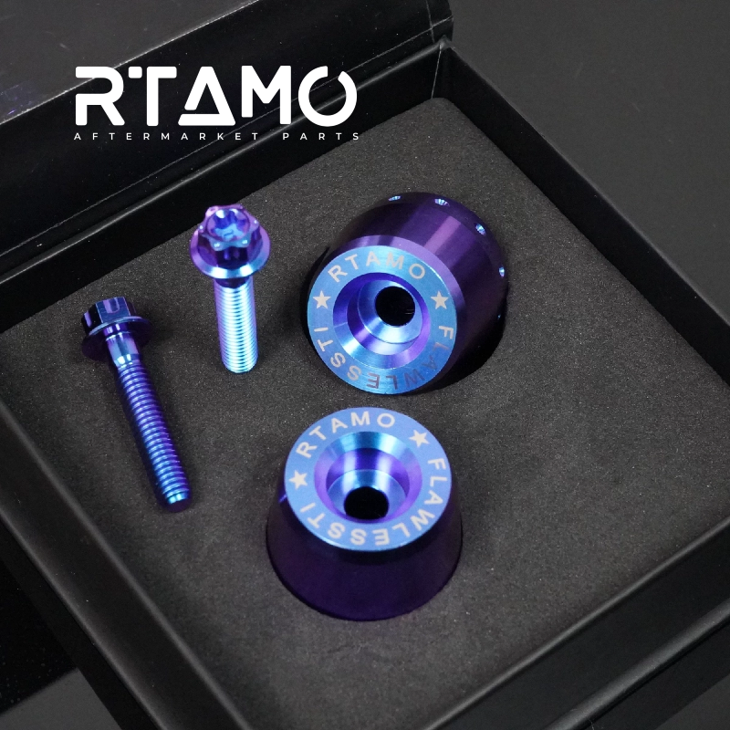 Titanium Handle Bar End With Fixing Bolts