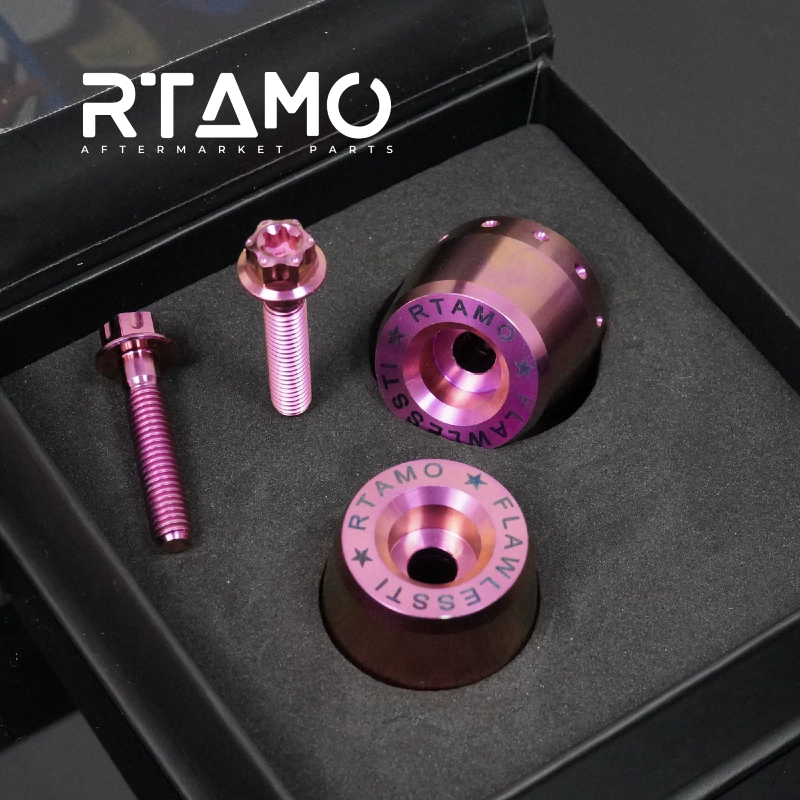 Titanium Handle Bar End With Fixing Bolts