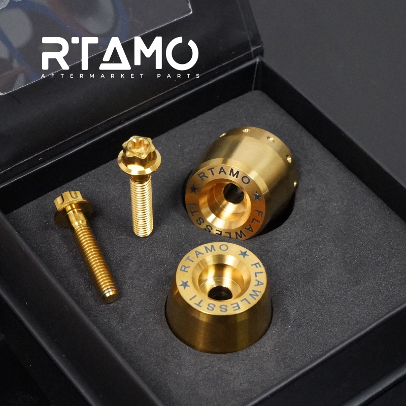 Titanium Handle Bar End With Fixing Bolts