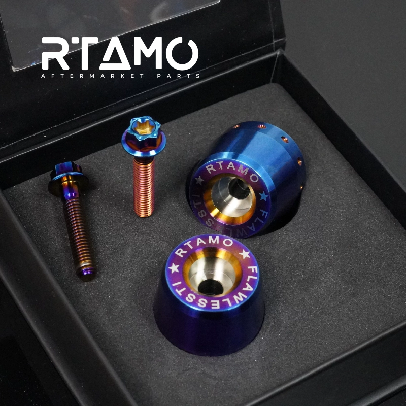 Titanium Handle Bar End With Fixing Bolts