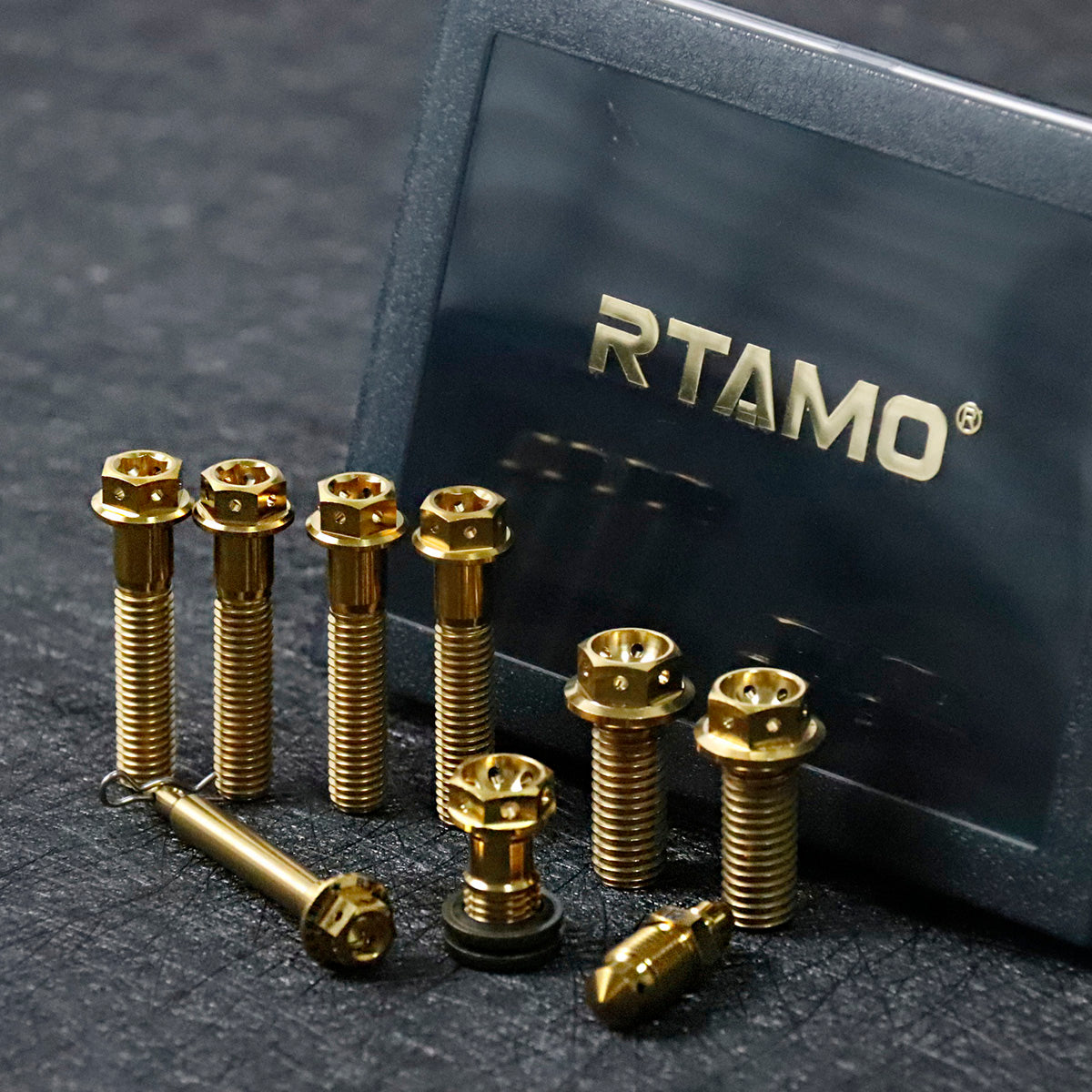 Titanium Caliper Mounting Bolts Compatible with Brembo Basic 4-Piston Calipers