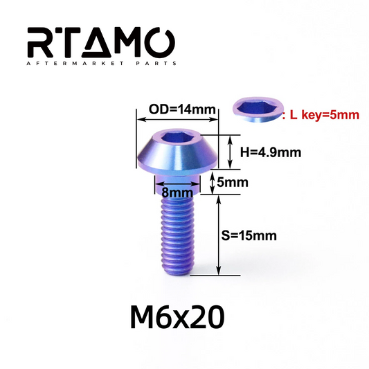 Titanium Hex Socket Head Step Bolt M6