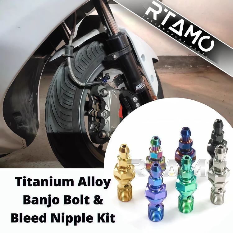 Titanium Banjo & Bleed Bolt Kit-Single Hole