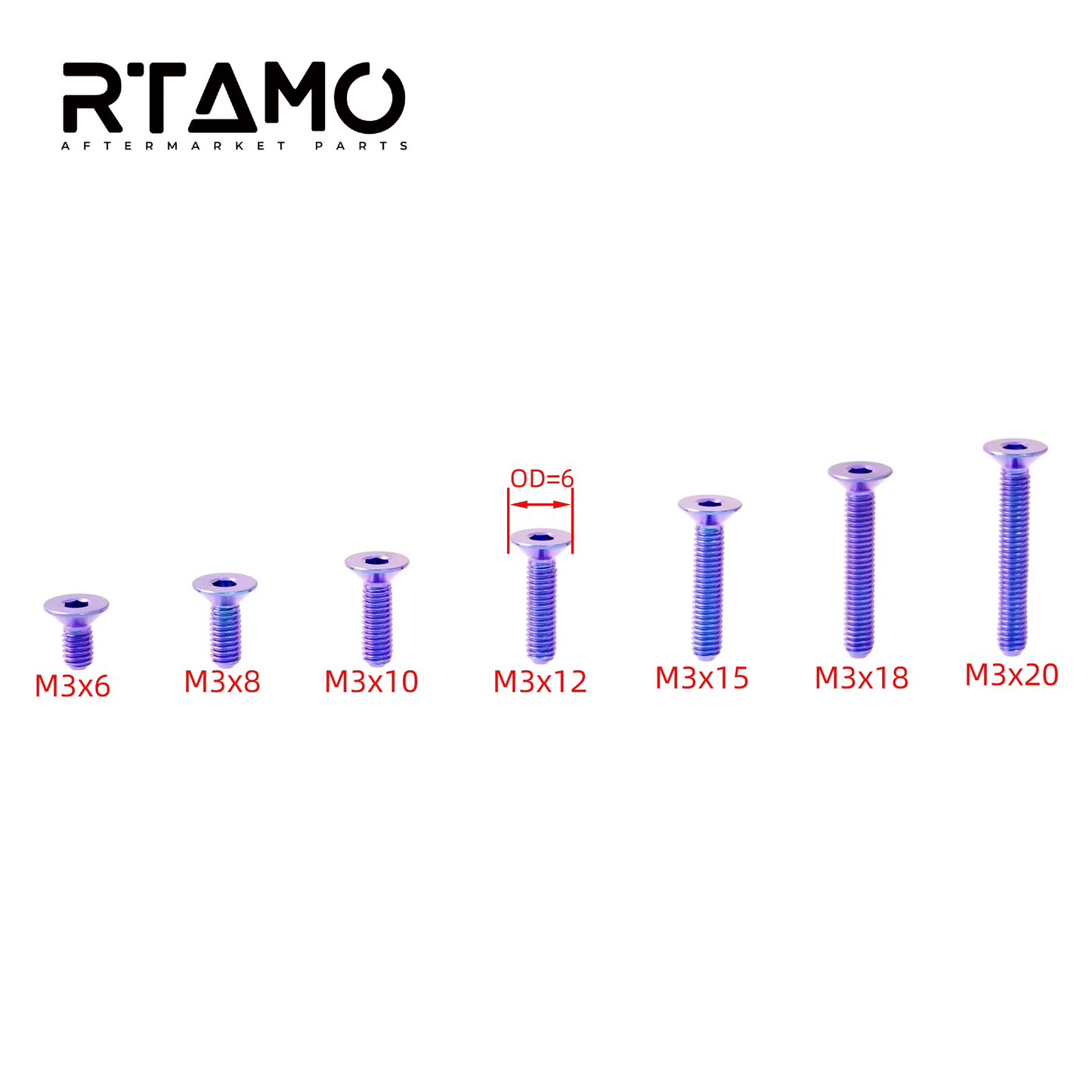 Titanium Bolt M3 Countersunk Hex Head
