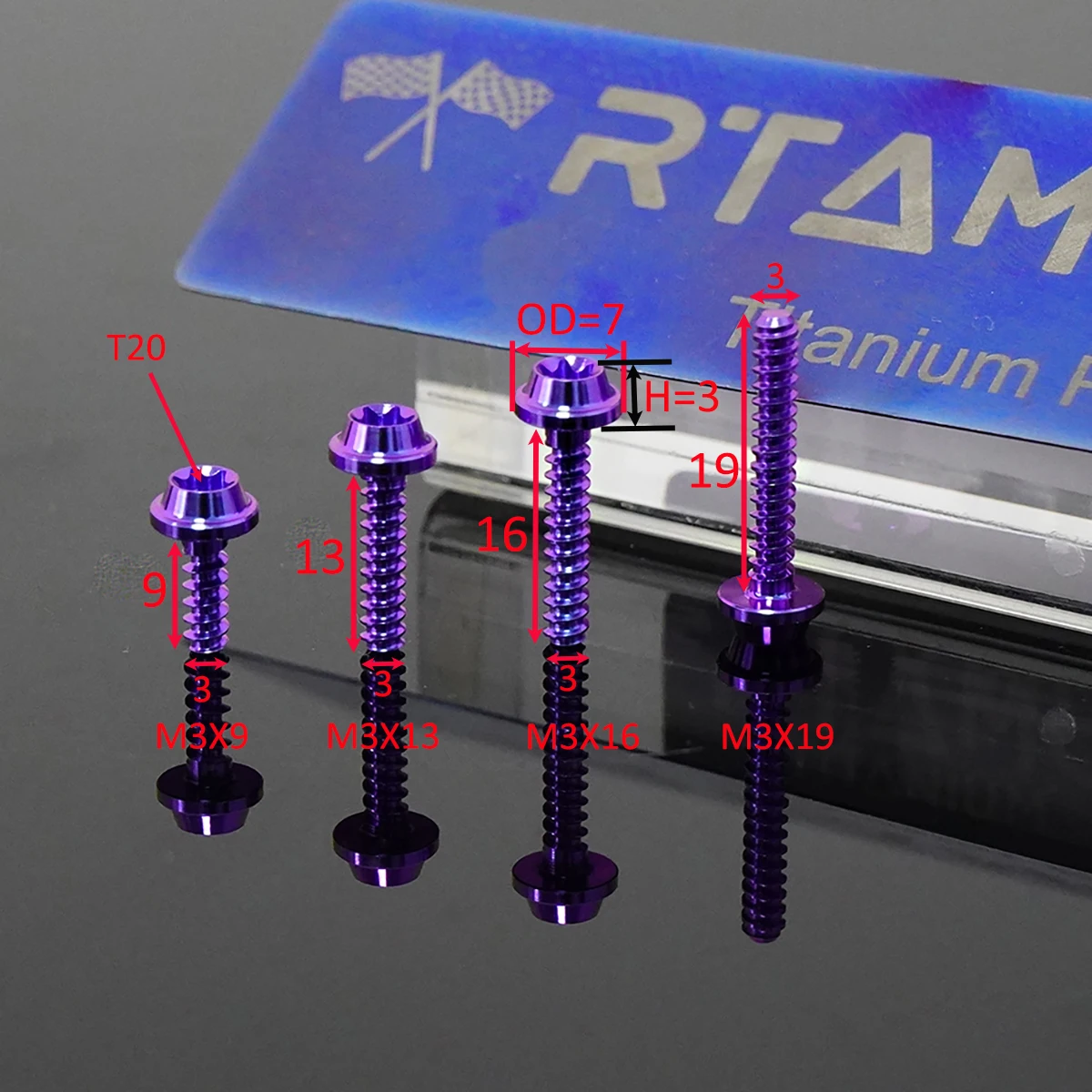 RTAMO Titanium Self-Tapping Bolt M3