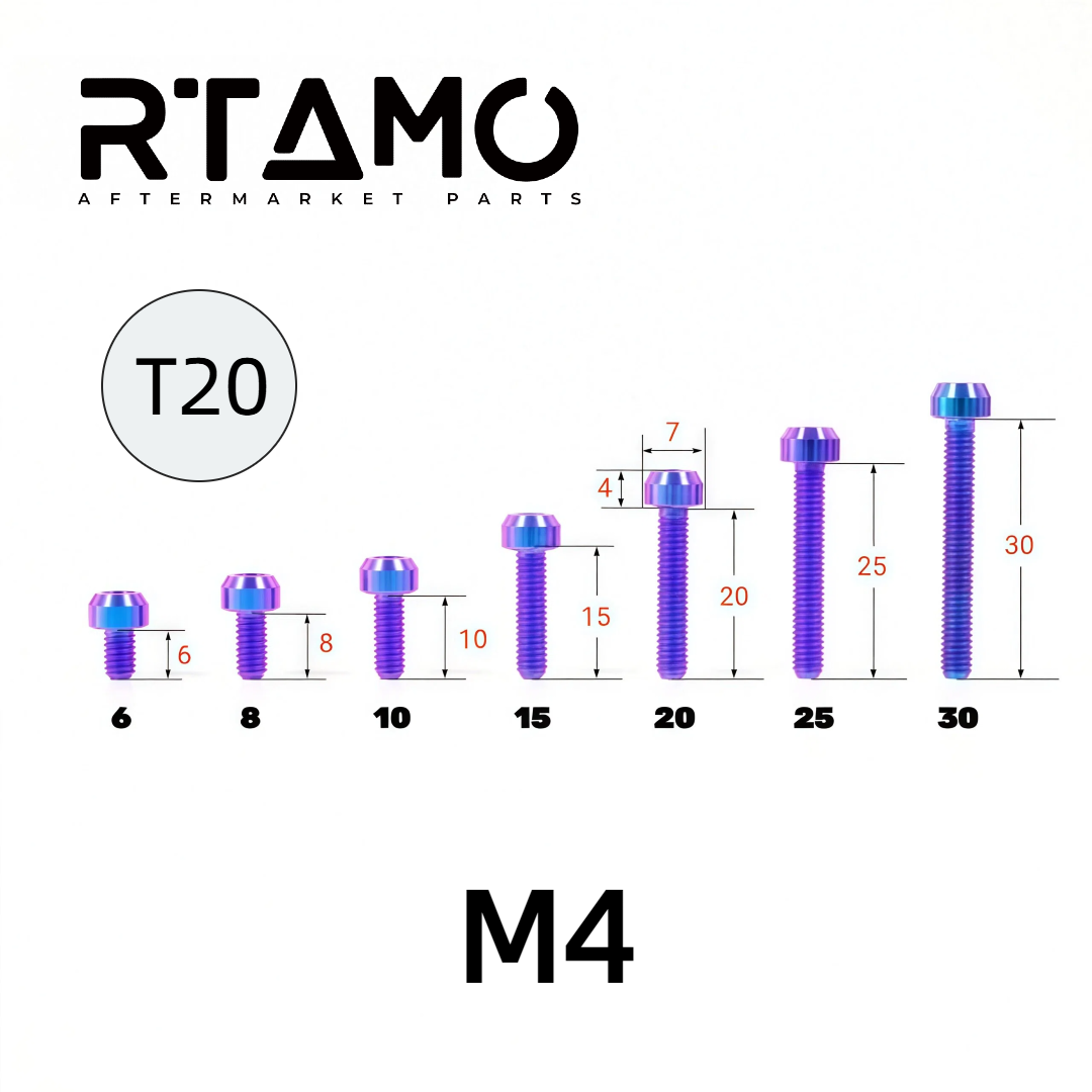 Titanium Bolt M4 Torx Head Chamfered Screw