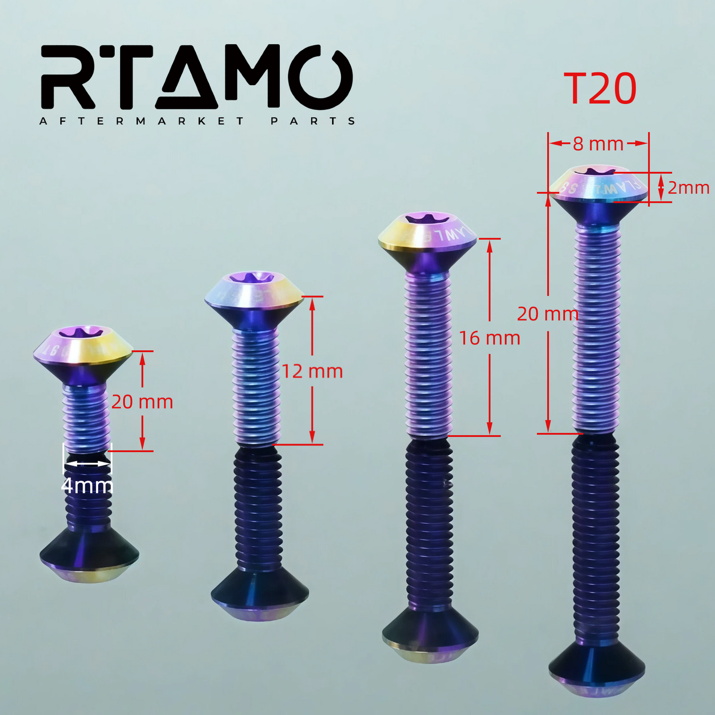 Titanium Bolt M4 Countersunk Umbrella Head