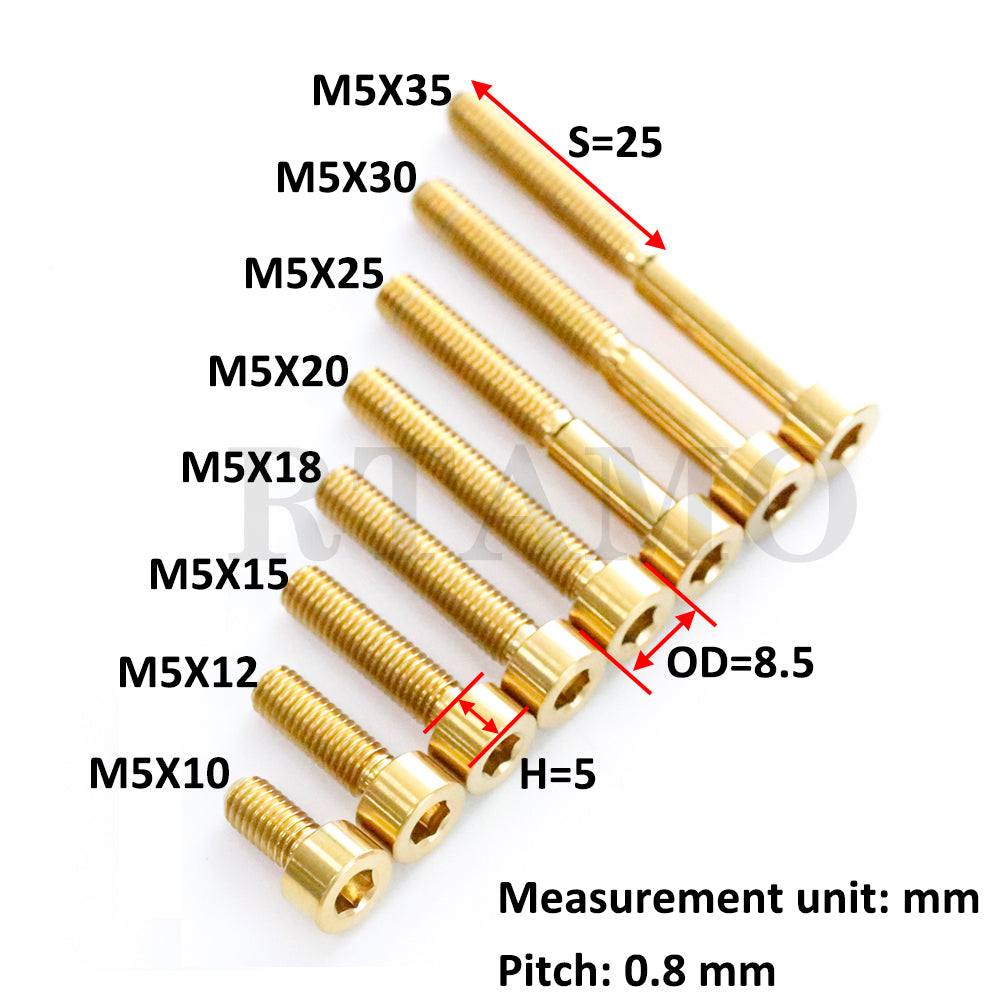 Titanium Bolt M5 Hex Socket Head