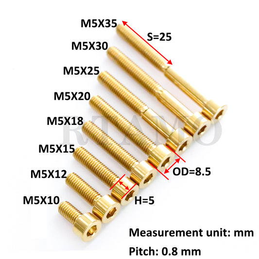 Titanium Bolt M5 Hex Socket Head