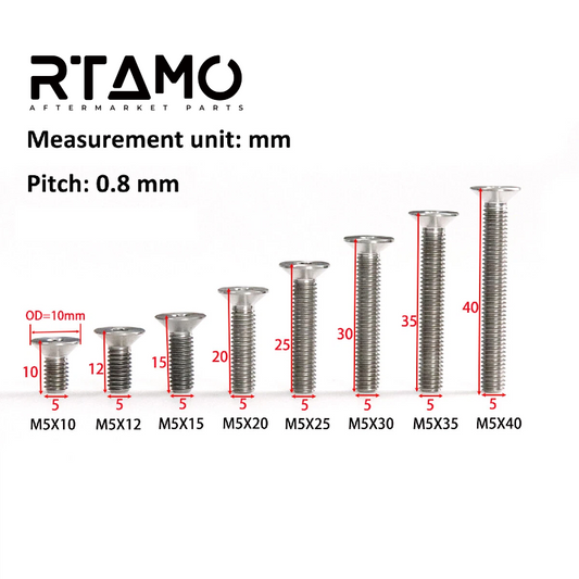 Titanium Bolt M5 Countersunk Hex Head