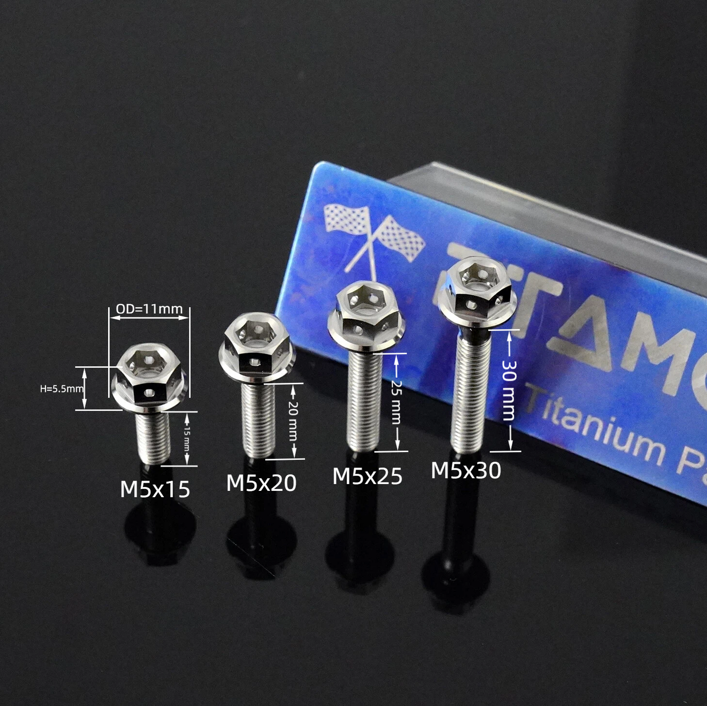 Titanium Bolt M5 Hexagon Flange Head with Hole