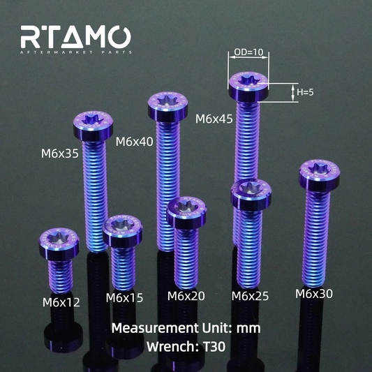 M6 Titanium Bolt Pan Head T30