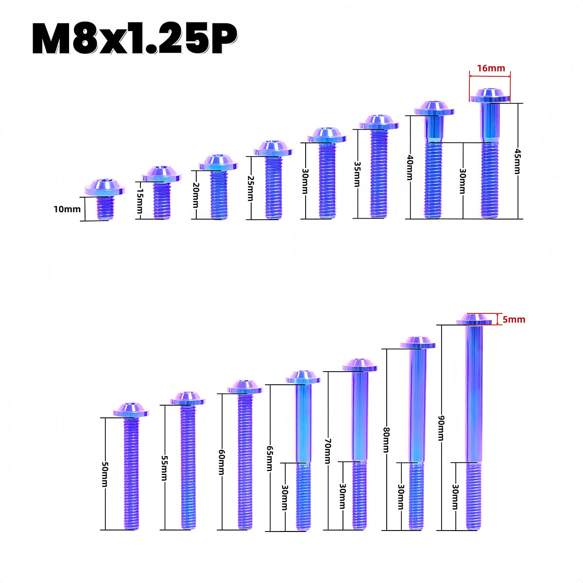 Titanium Bolt M8 Torx Head