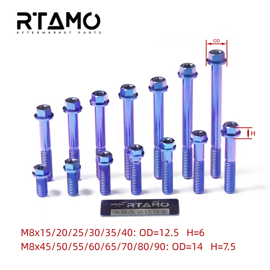 Titanium Bolt M8 Dual-Drive Flange Torx Head
