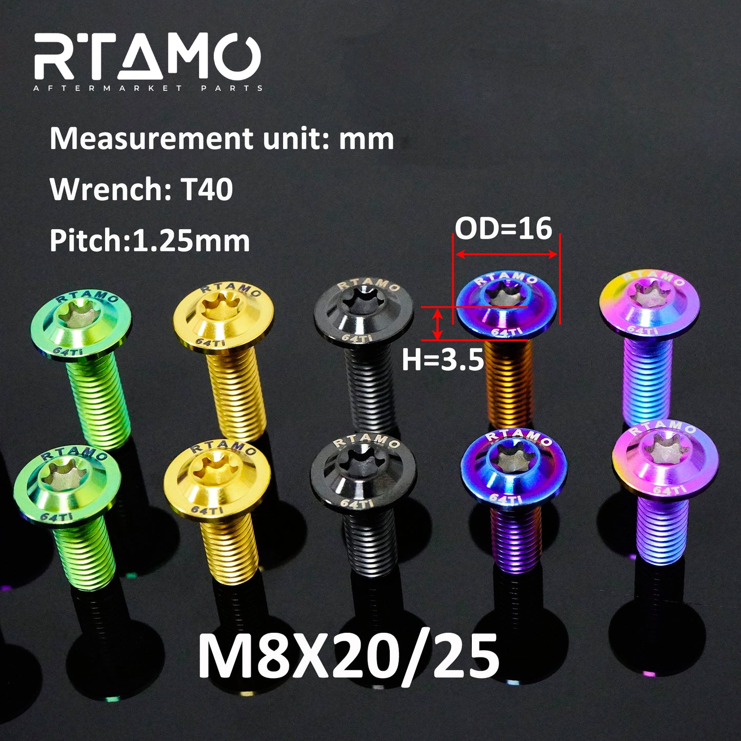 Titanium Bolt M8 Disc Brake Bolt