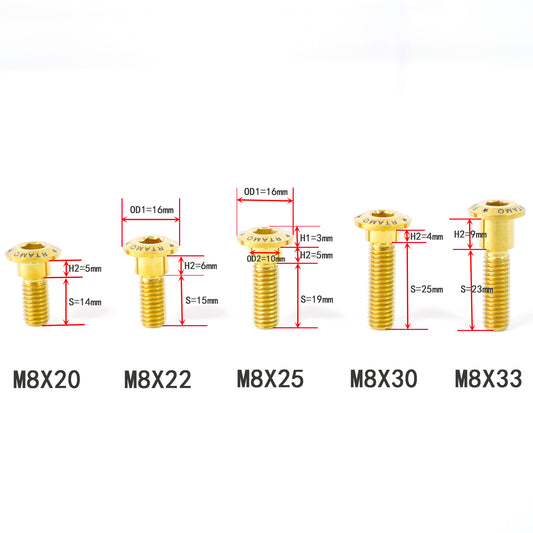 Titanium Hex Socket Head Step Bolt M8