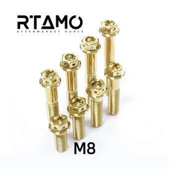 compare product RTAMO Titanium Hex Flange Bolt M8 – High-Strength Motorcycle Fastener