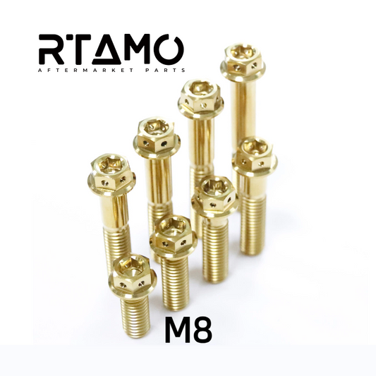 RTAMO Titanium Hex Flange Bolt M8 – High-Strength Motorcycle Fastener