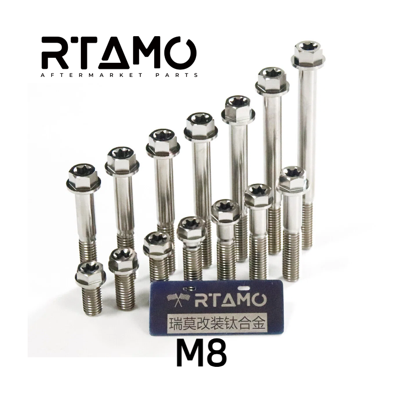 Titanium Bolt M8 Dual-Drive Flange Torx Head