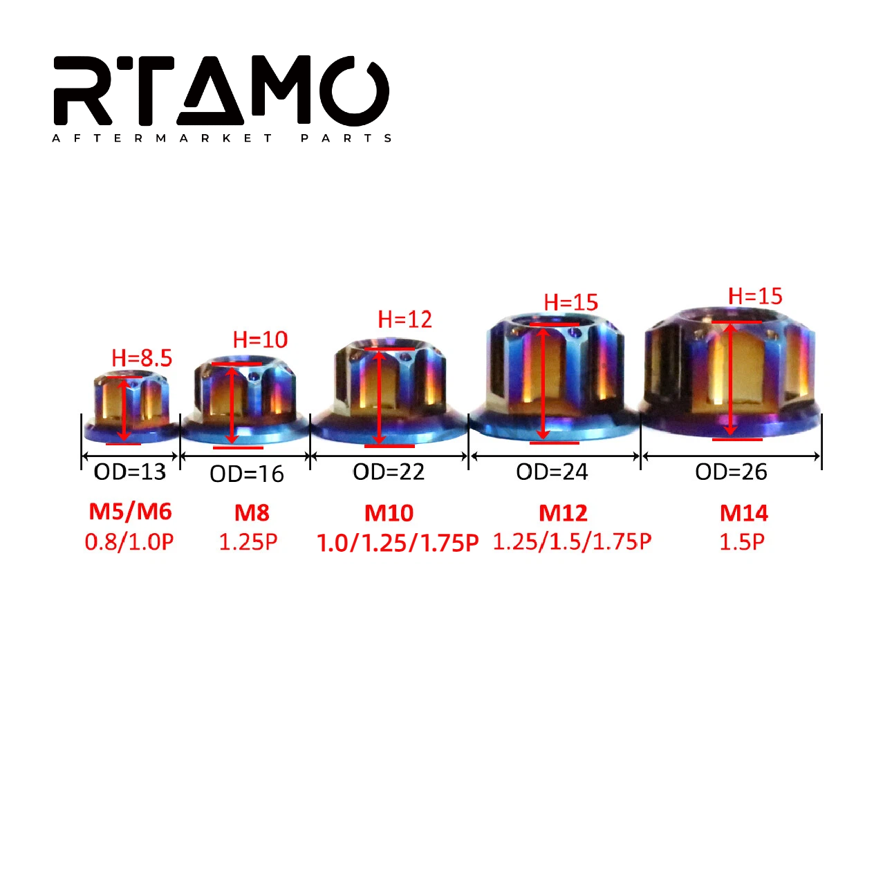 Titanium CNC Nuts M5-M14