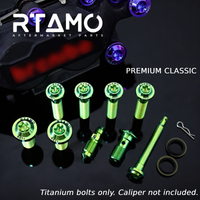 Titanium Caliper Mounting Bolts Compatible with Brembo Basic 4-Piston Calipers
