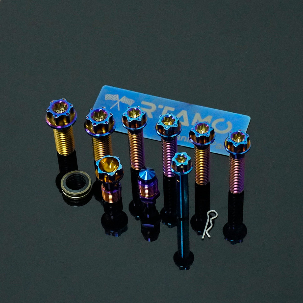 Titanium Caliper Mounting Bolts Compatible with Brembo CNC 4-Piston Calipers