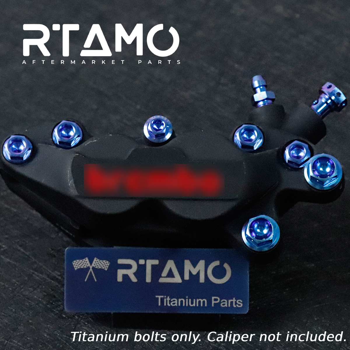 Titanium Caliper Mounting Bolts Compatible with Brembo Basic 4-Piston Calipers