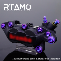 Titanium Caliper Mounting Bolts Compatible with Brembo Basic 4-Piston Calipers