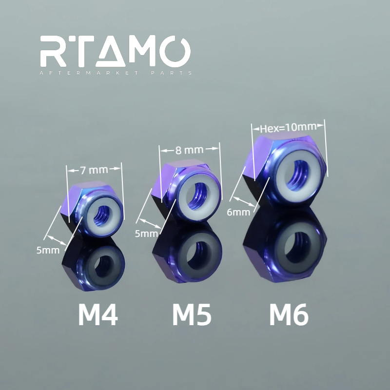 Titanium Flange Nylon Lock Nut M4/M5/M6