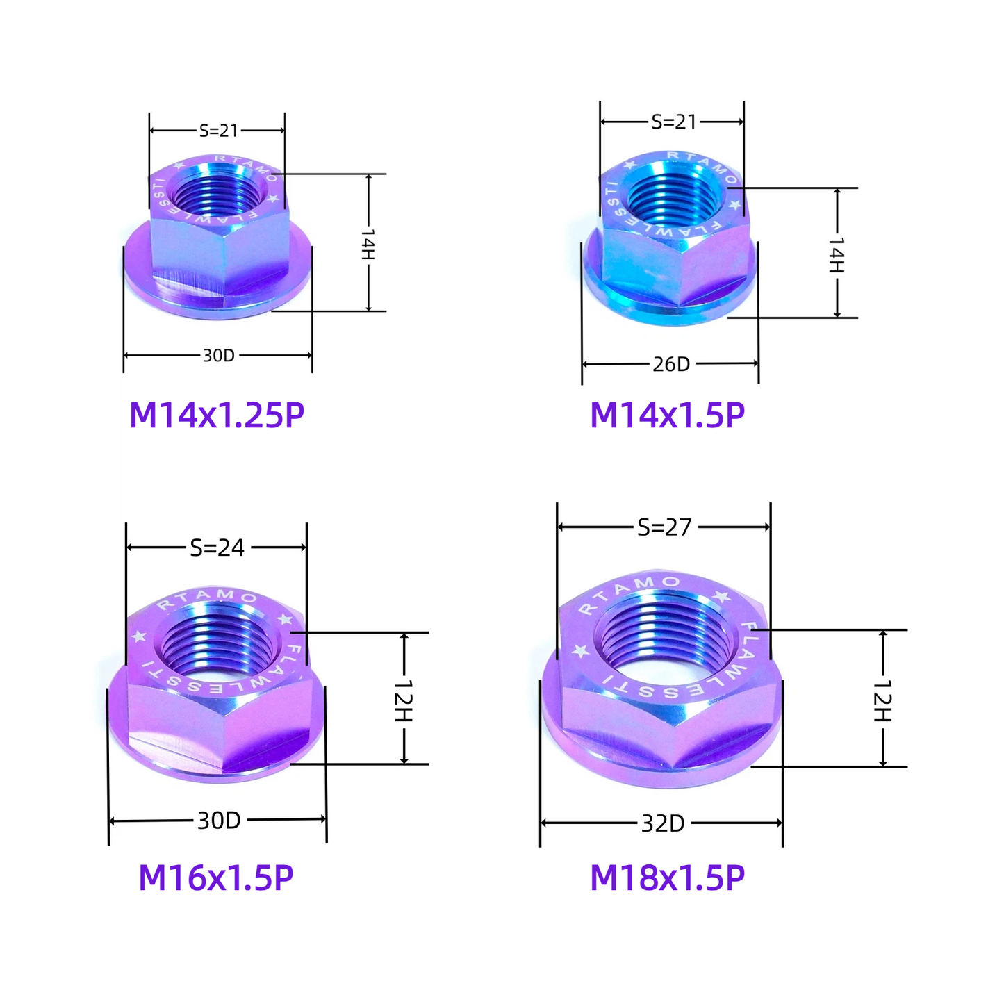 Titanium Flange Nut M5-M18