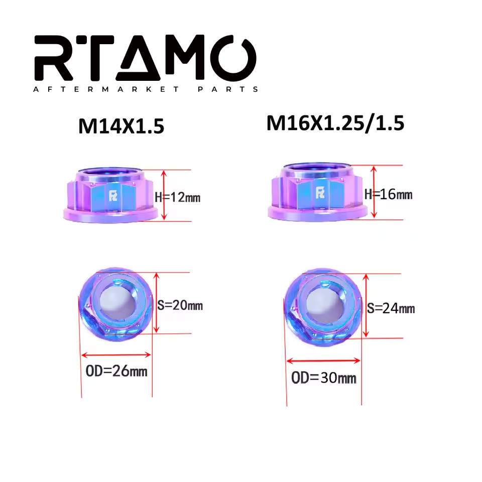 Titanium Lock Fancy Nut M10-M16