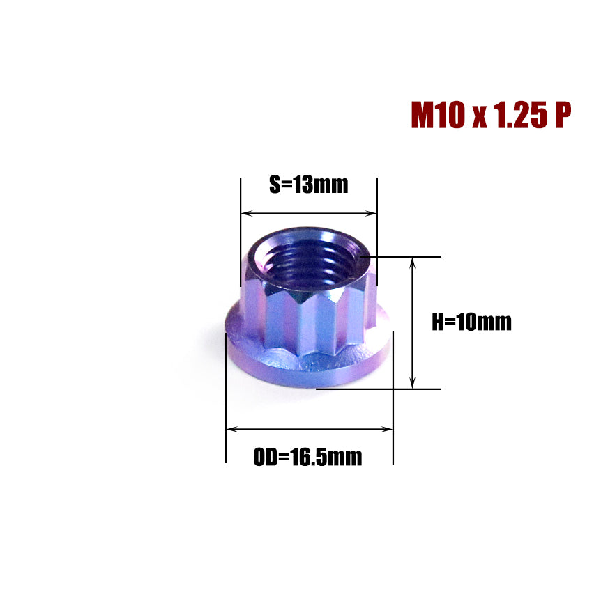 Titanium 12-point Nut M8/M10
