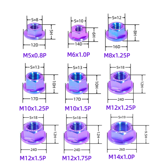 Titanium Flange Nut M5-M18