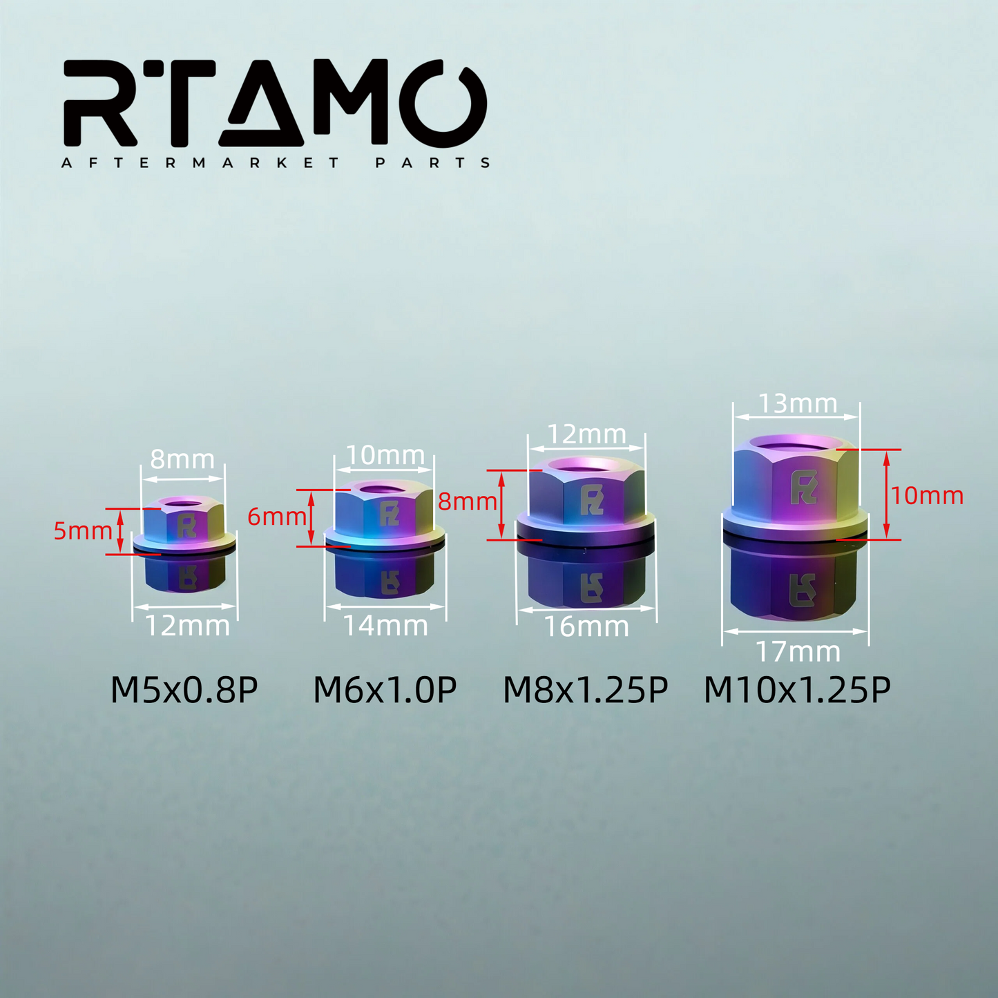 Titanium Flange Nut M5-M10 Matte Sandblasted Screw