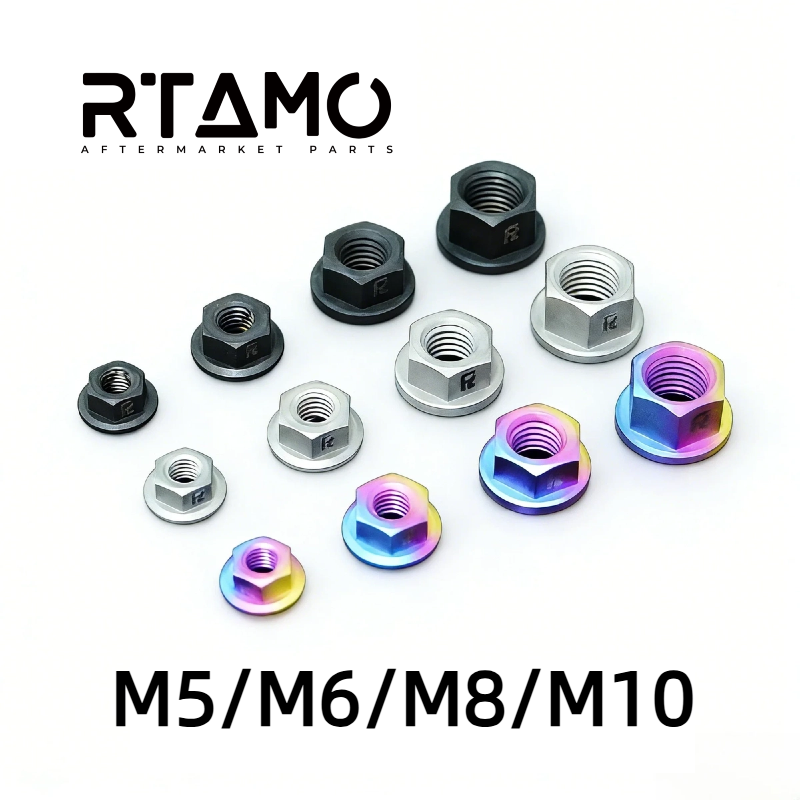 Titanium Flange Nut M5-M10 Matte Sandblasted Screw