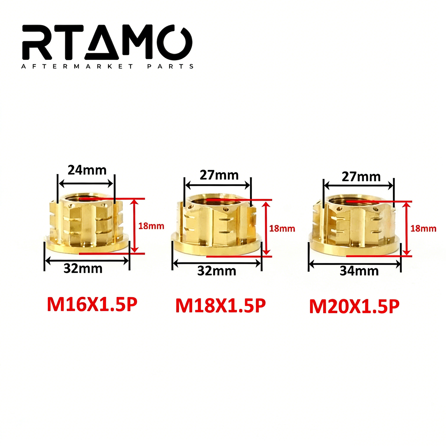 Titanium CNC Slotted Cross Nut M16/M18/M20