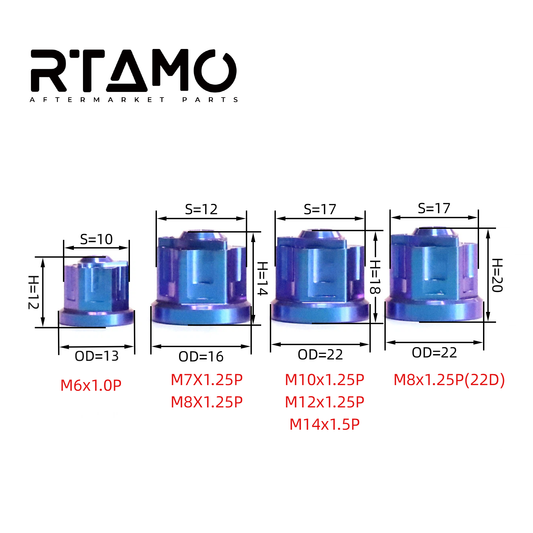 Titanium Closed End Nuts M6-M14