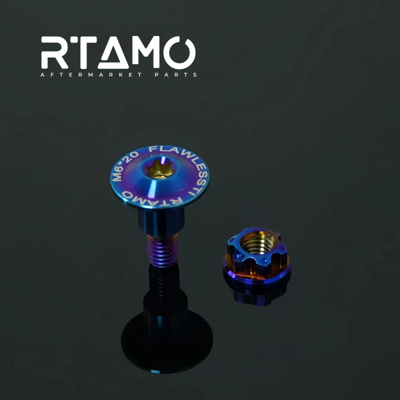 Titanium Big Oil Cup Cover & Brake Fluid Bolt Set for Brembo