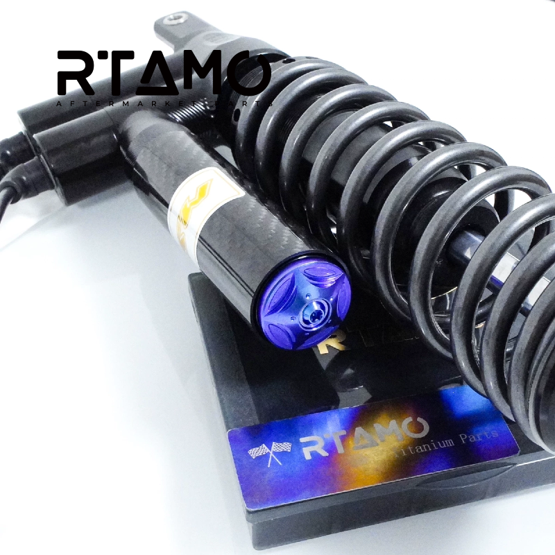 Titanium Inverted Fork Shock Gas Canister Decor Cap & Bolts for MSP