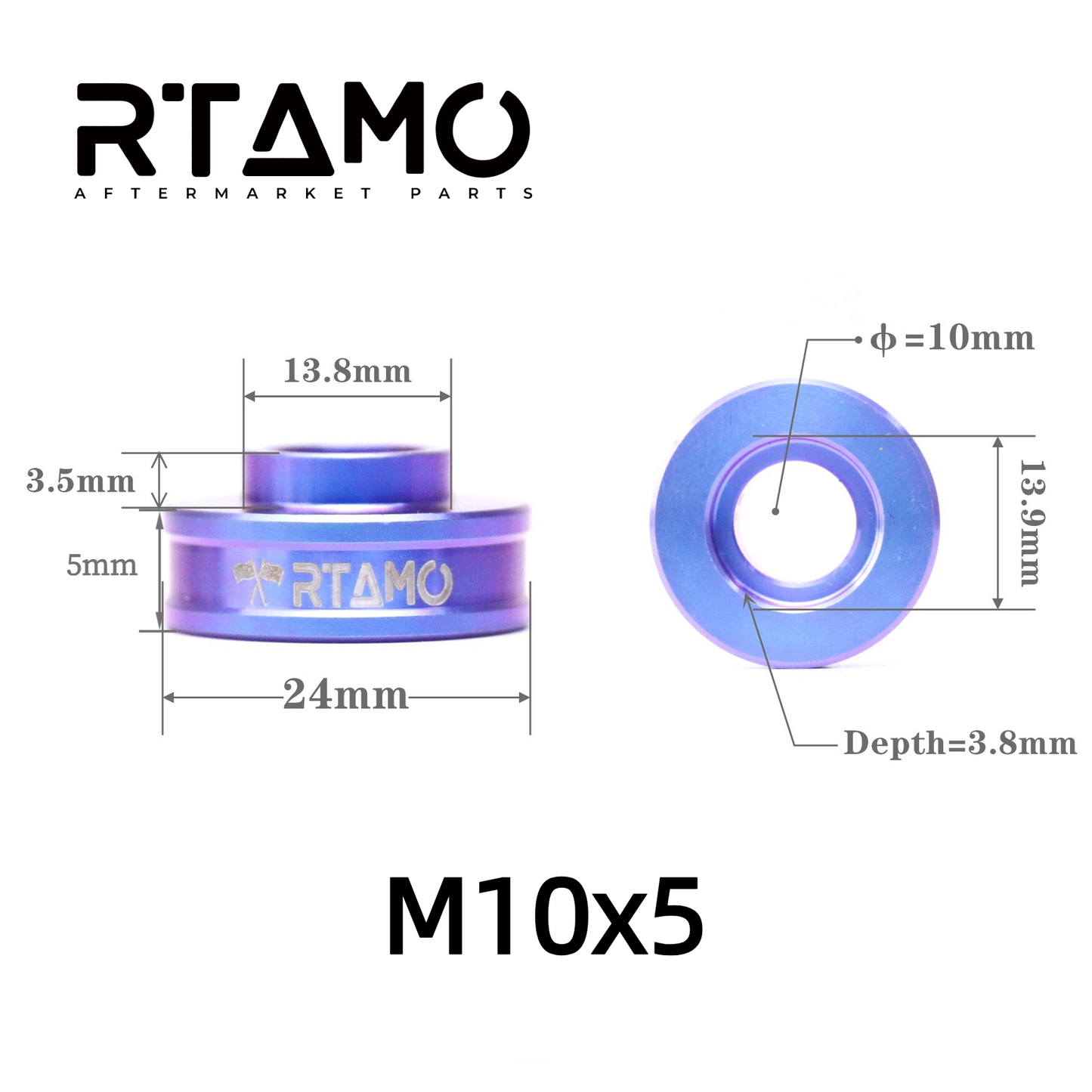 Titanium Caliper Washer M10